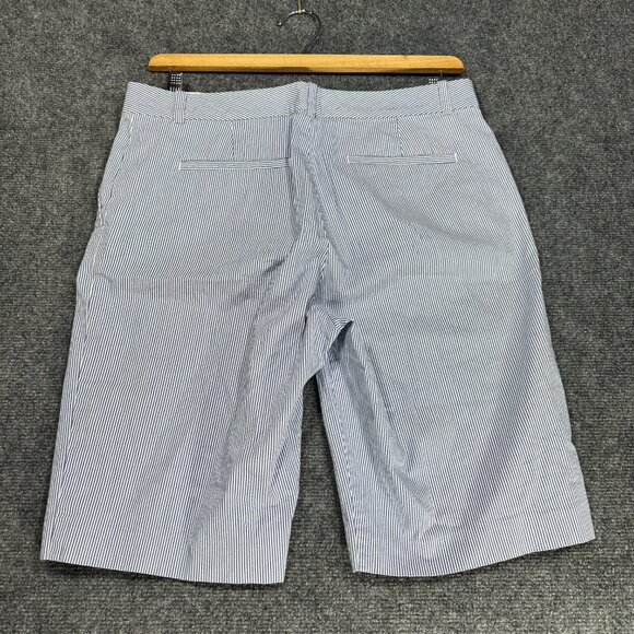 LRL Ralph Lauren Active Shorts Womens 12 Blue White Pinstripe Cotton Stretch - Picture 5 of 6